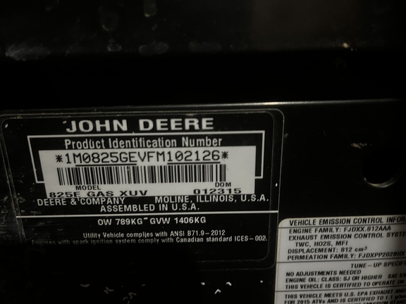 2015 John Deere XUV 825i ATV