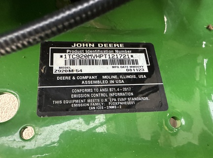 2023 John Deere Z920M Mower/Zero Turn