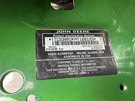 2022 John Deere Z930R Mower/Zero Turn