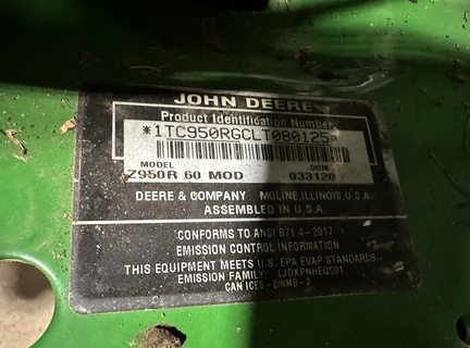 2020 John Deere Z950R Mower/Zero Turn