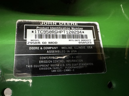 2023 John Deere Z950R Mower/Zero Turn