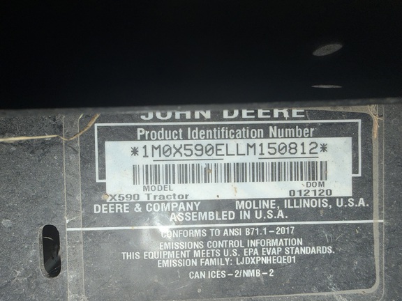 2020 John Deere X590 Garden Tractor