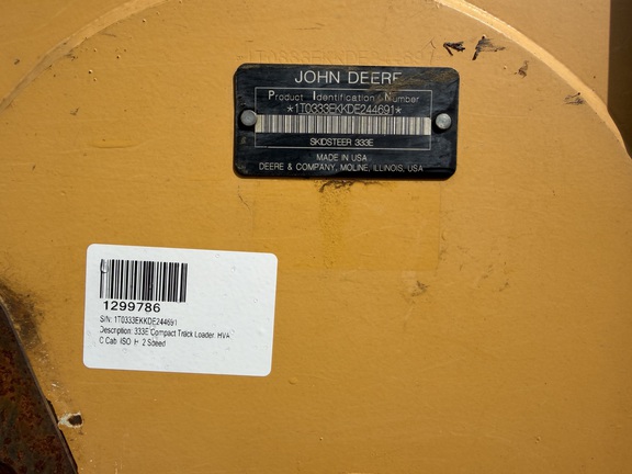 2013 John Deere 333E Compact Track Loader