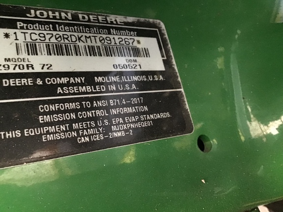 2021 John Deere Z970R Mower/Zero Turn