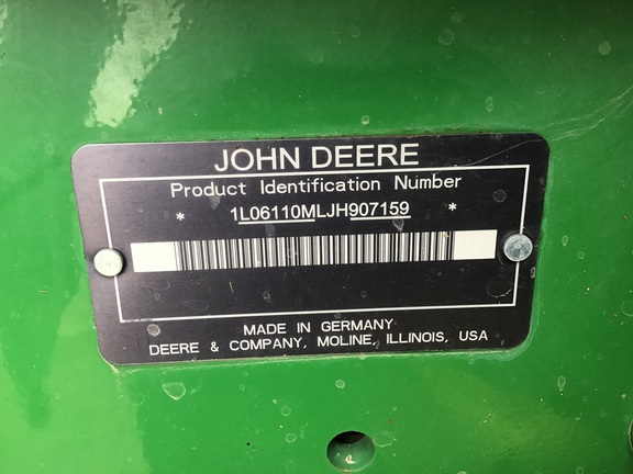 2018 John Deere 6110M Tractor