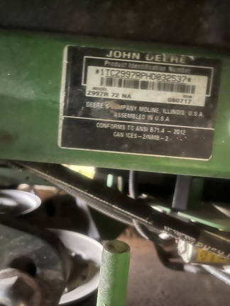 2017 John Deere Z997R Mower/Zero Turn