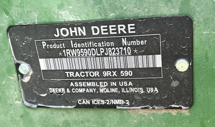 2023 John Deere 9RX 590 Tractor Rubber Track