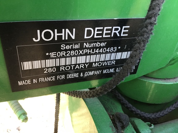 2018 John Deere R280 Mower