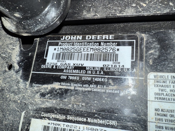 2014 John Deere XUV 825i Power Steering ATV