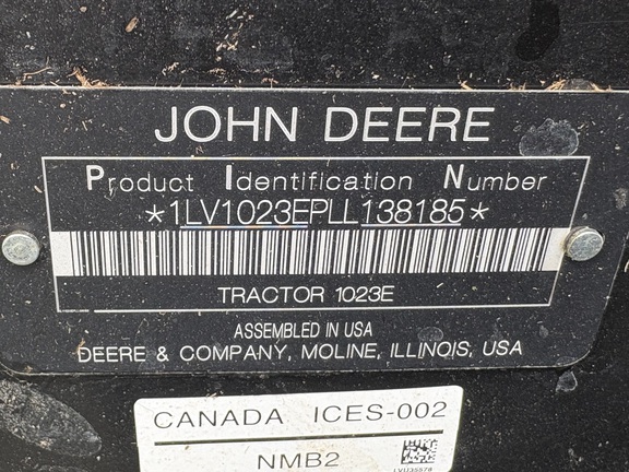 2020 John Deere 1023E Tractor Compact