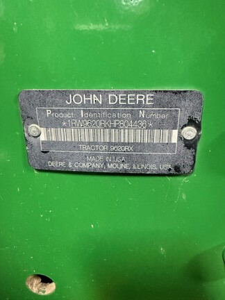 2017 John Deere 9620RX Tractor Rubber Track