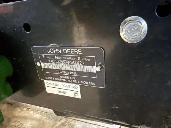 2019 John Deere 1025R Tractor Compact