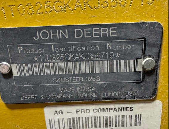 2019 John Deere 325G Compact Track Loader