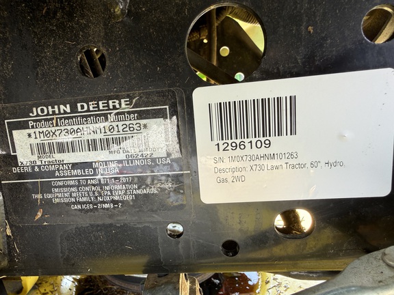 2022 John Deere X730 Garden Tractor