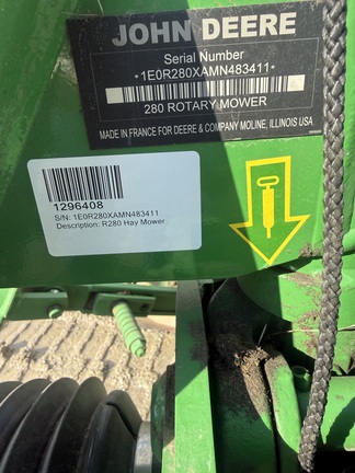 2022 John Deere R280 Mower