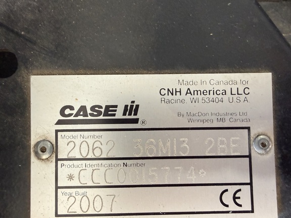 2007 Case IH 2062-36 Header Combine