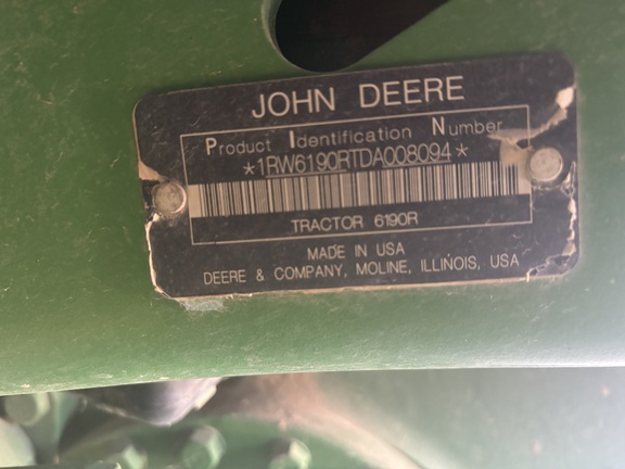 2013 John Deere 6190R Tractor