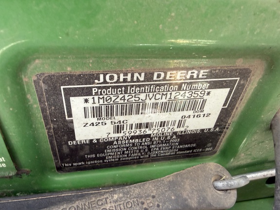 2012 John Deere Z425 Mower/Zero Turn