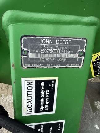 2011 John Deere 275 Mower
