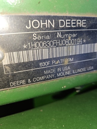 2018 John Deere 630F Header Combine