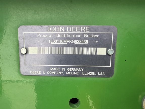 2019 John Deere 6110M Tractor