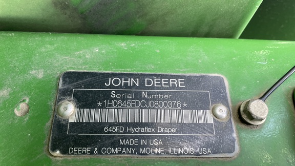 2018 John Deere 645FD Header Combine