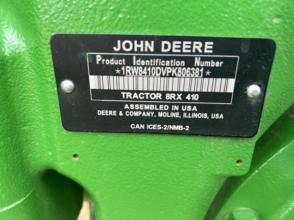 2023 John Deere 8RX 410 Tractor Rubber Track