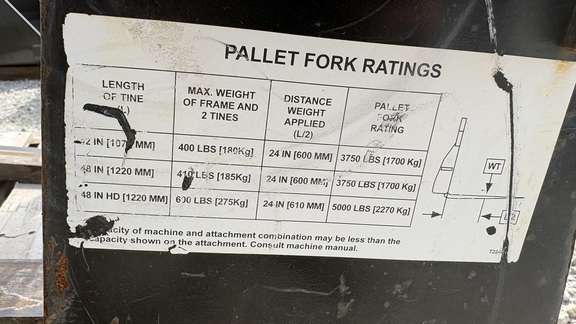 John Deere 48" Heavy Duty Pallet Forks Misc
