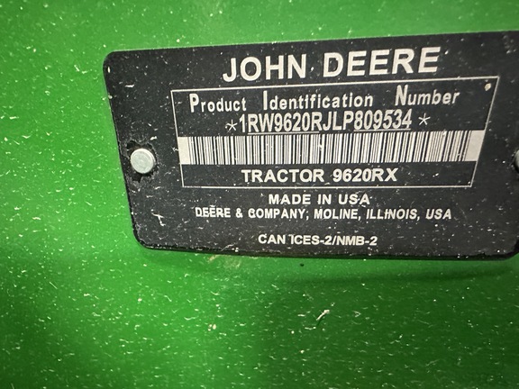 2020 John Deere 9620RX Tractor Rubber Track