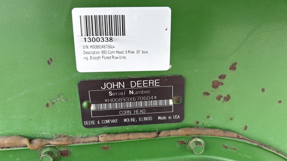 1997 John Deere 893 Header Corn Head