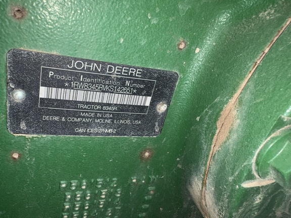 2019 John Deere 8345R Tractor