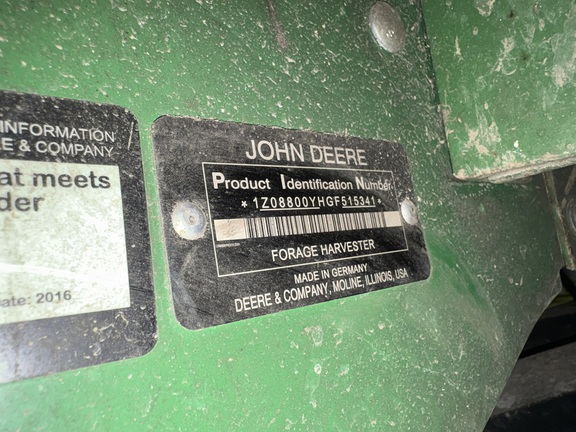 2016 John Deere 8800 Forage Harvester