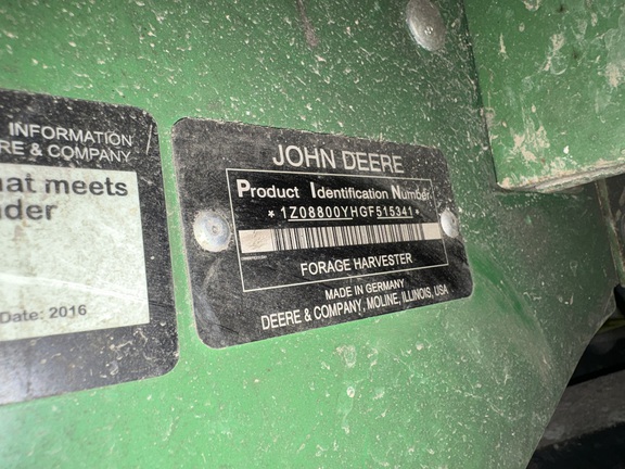 2016 John Deere 8800 Forage Harvester