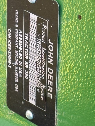 2025 John Deere 8R 280 Tractor