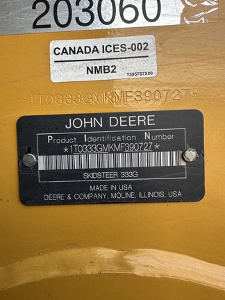 2021 John Deere 333G Compact Track Loader