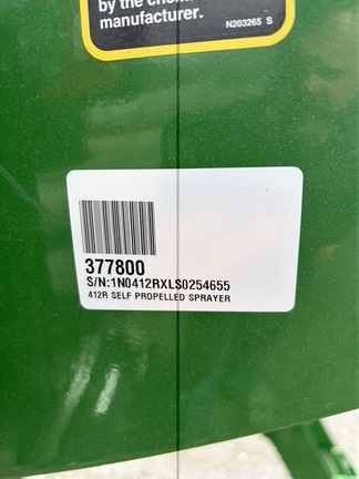 2025 John Deere 412R Sprayer/High Clearance