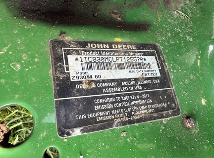 2023 John Deere Z930M Mower/Zero Turn
