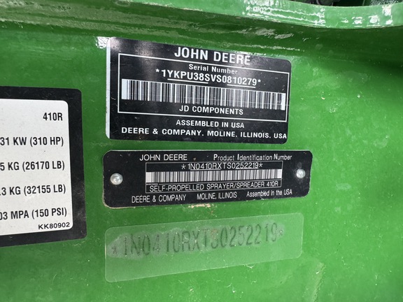 2025 John Deere 410R Sprayer/High Clearance