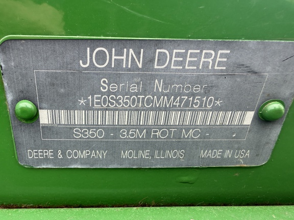 2021 John Deere S350 Mower Conditioner