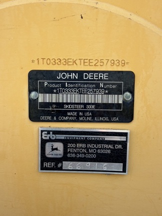 2014 John Deere 333E Compact Track Loader
