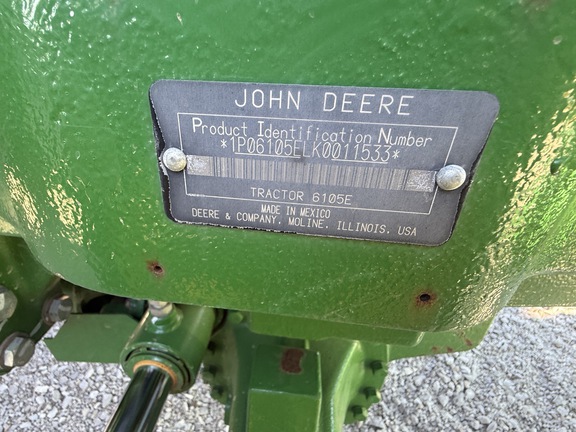 2019 John Deere 6105E Cab Tractor
