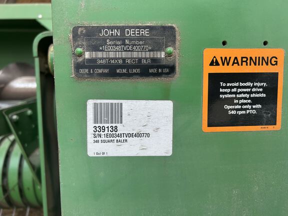 2014 John Deere 348 Baler/Square