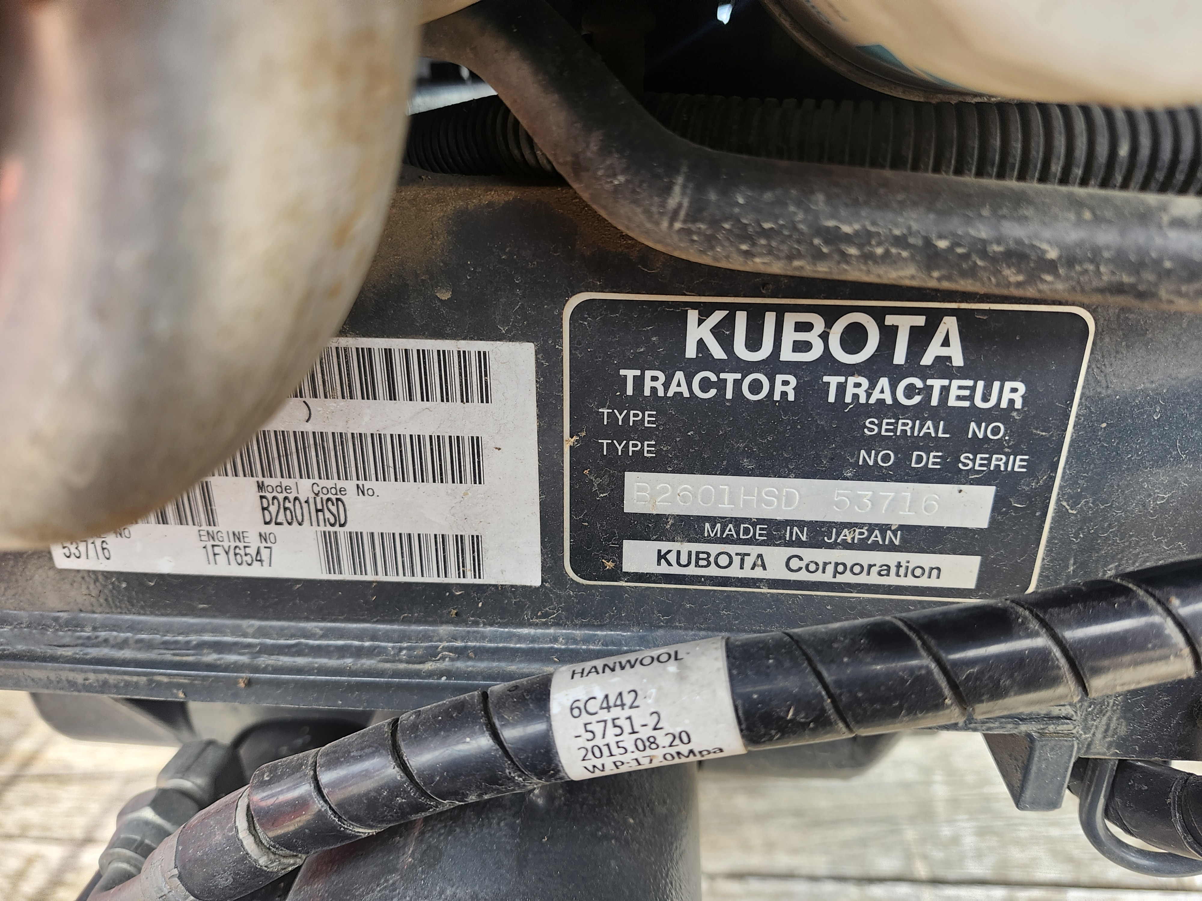 2018 Kubota B2601 Tractor