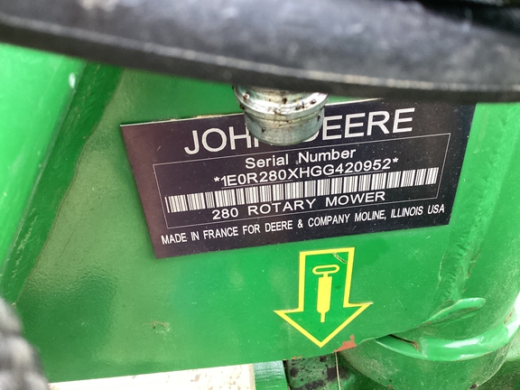 2016 John Deere R280 Mower