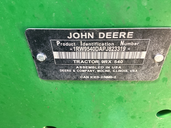 2023 John Deere 9RX 540 Tractor Rubber Track