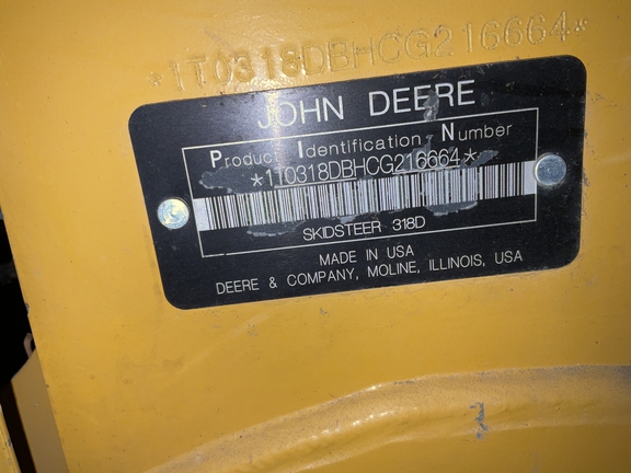 2012 John Deere 318D Skid Steer Loader