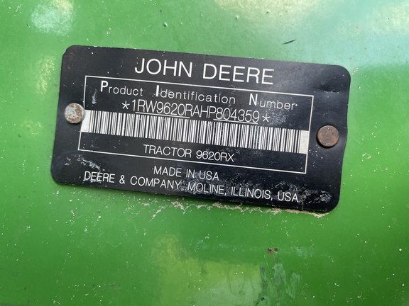 2017 John Deere 9620RX Tractor Rubber Track