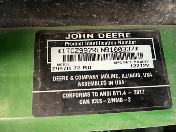 2023 John Deere Z997R Mower/Zero Turn