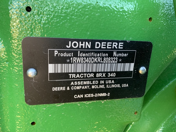 2024 John Deere 8RX 340 Tractor Rubber Track