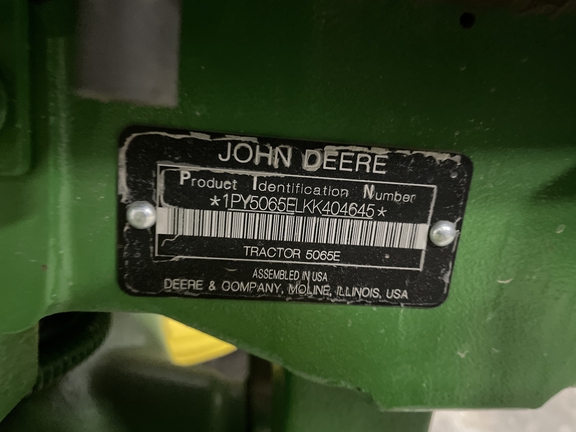 2019 John Deere 5065E Tractor